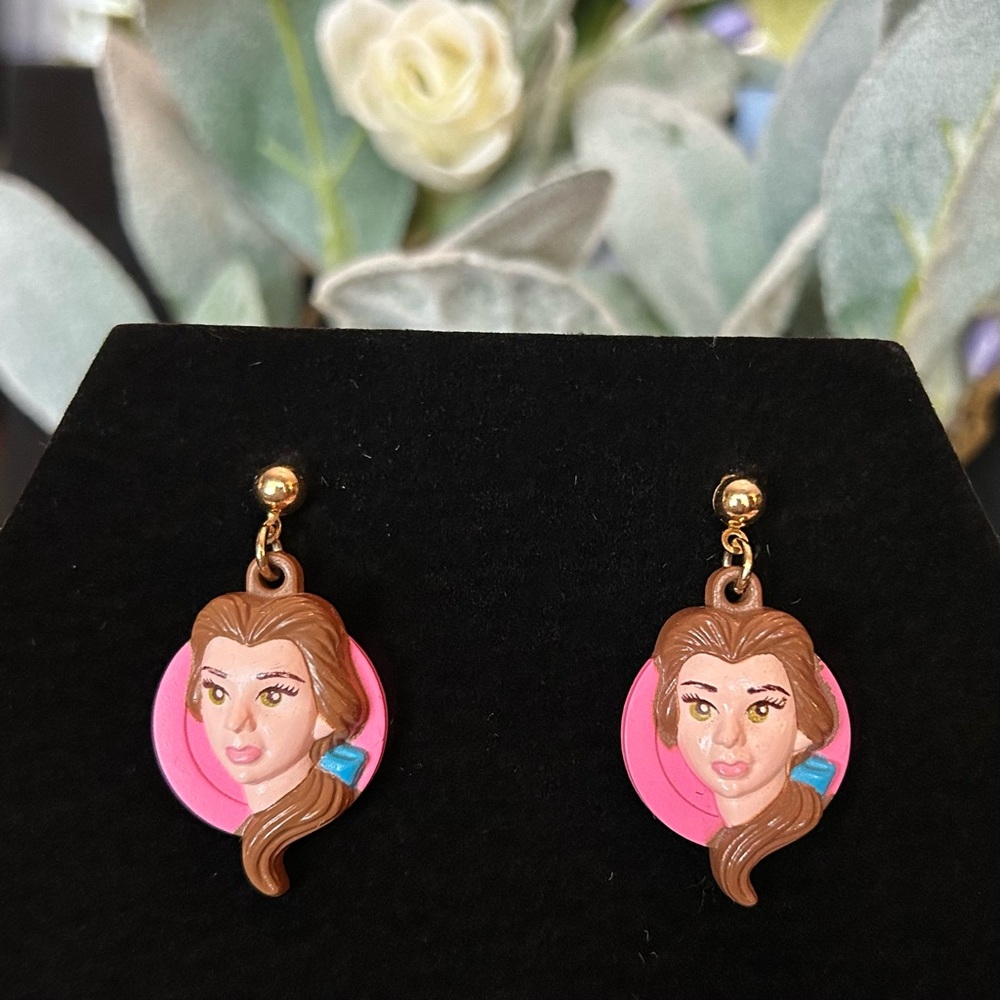 Disney's Beauty and the Beast Belle Dangling Earrings Vintage Princess Belle
